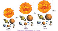 Solar System Wall Stickers - Full Colour Stars Sun and Planets Graphics Decals