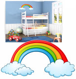 Childrens Rainbow Wall Stickers (Kids Bedroom Girls Baby Art Flowers Sticker)