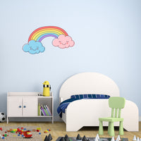 Childrens Rainbow Wall Stickers (Kids Bedroom Girls Baby Art Flowers Sticker)