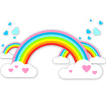 Childrens Rainbow Wall Stickers (Kids Bedroom Girls Baby Art Flowers Sticker)
