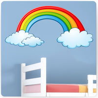 Childrens Rainbow Wall Stickers (Kids Bedroom Girls Baby Art Flowers Sticker)