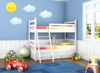 Childrens Sun and Clouds Wall Stickers (Kids Bedroom Boys Decal Baby Art )