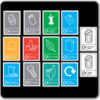 Recycling Sticker Waste Signage - Sign Home Wheelie Bin Window Decal Waterproof