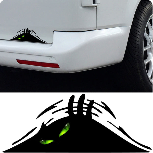 Evil Eyes Peeking Monster Sticker - Car Bumper Funny Joke Novelty Vinyl Decal Gift Xmas