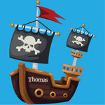 Personalised Pirate Ship Boys Bedroom Wall Sticker Decal Boat