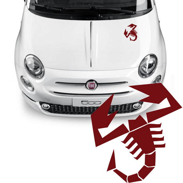 Fiat 500 Abarth Scorpion Car Bonnet Side Stripes Stickers decal graphic