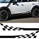 Chequered Side Stripes Stickers Decals Graphics Mini Focus Fiat 500 Checkered